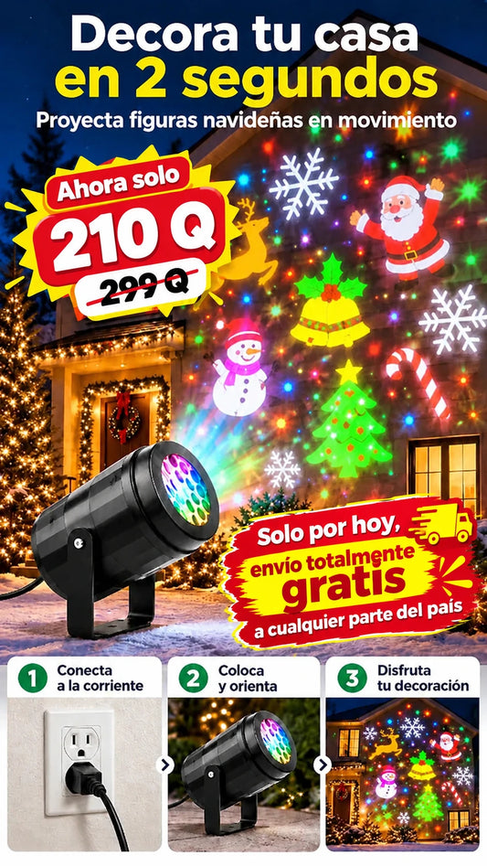 Proyector LED de Luces Navideñas para Exterior e Interior